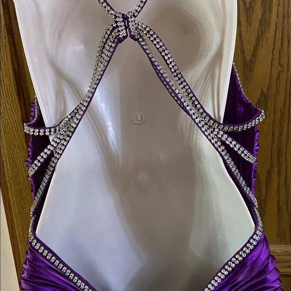 La Femme Purple gown with Rhinestones 12 - Picture 4 of 15